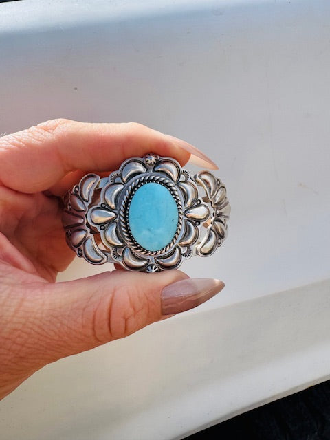 Turquoise Blossom Cuff