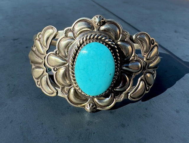 Turquoise Blossom Cuff