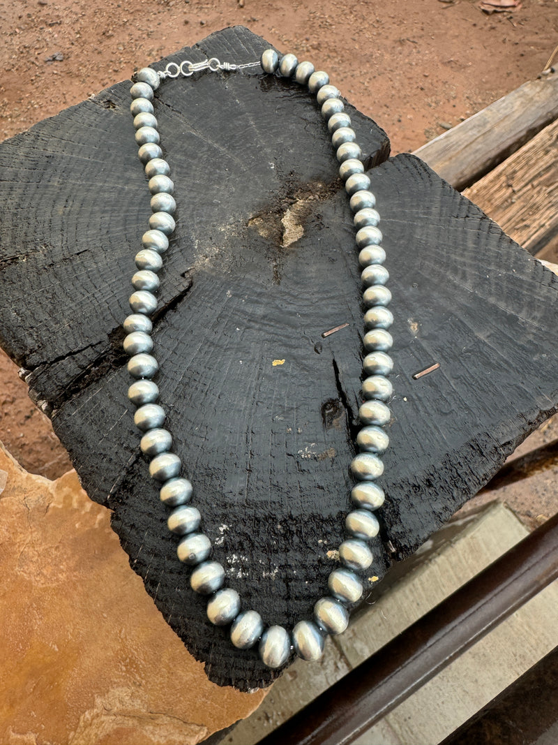 Handmade Navajo Pearl Necklace 1/2 Round Bead