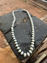 Handmade Navajo Pearl Necklace 1/2 Round Bead