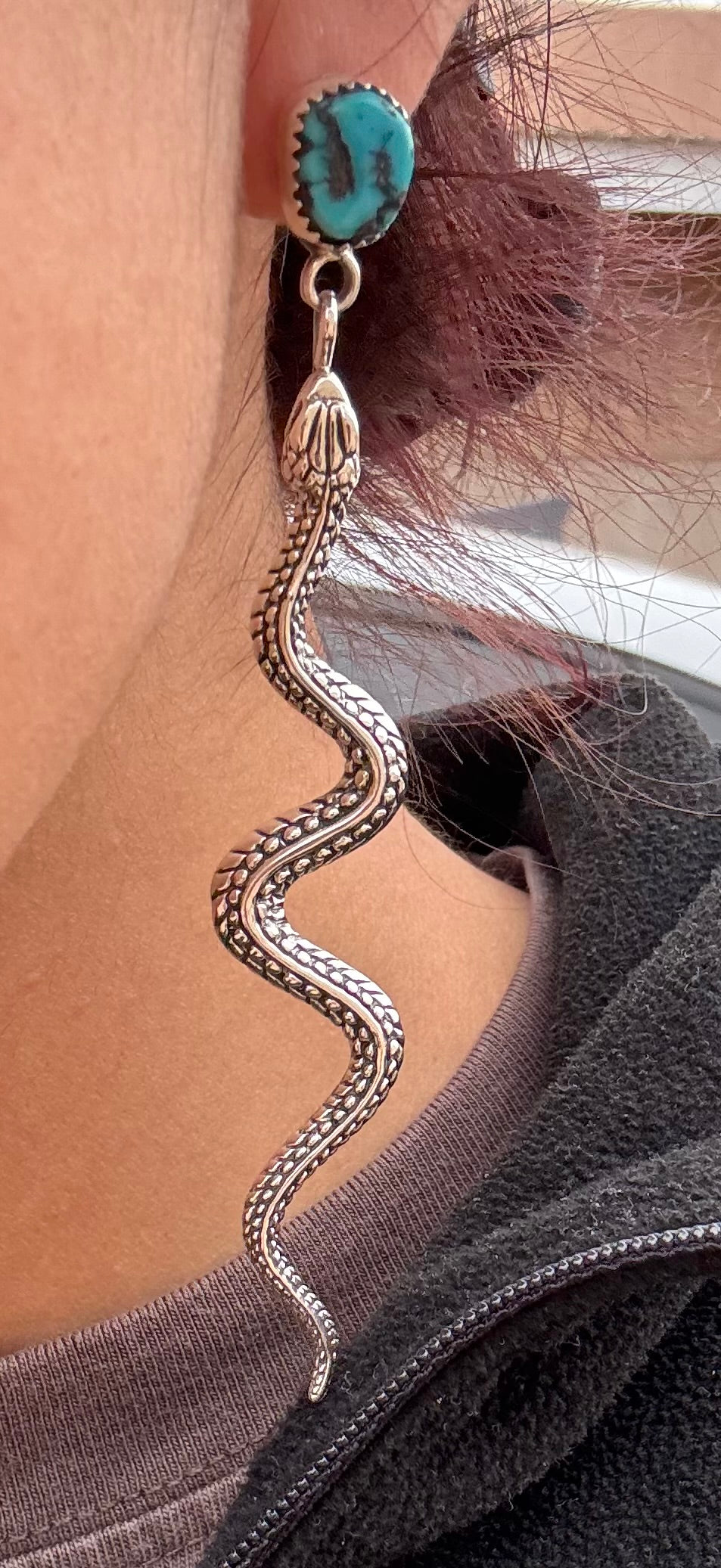 Pop of snake earrings