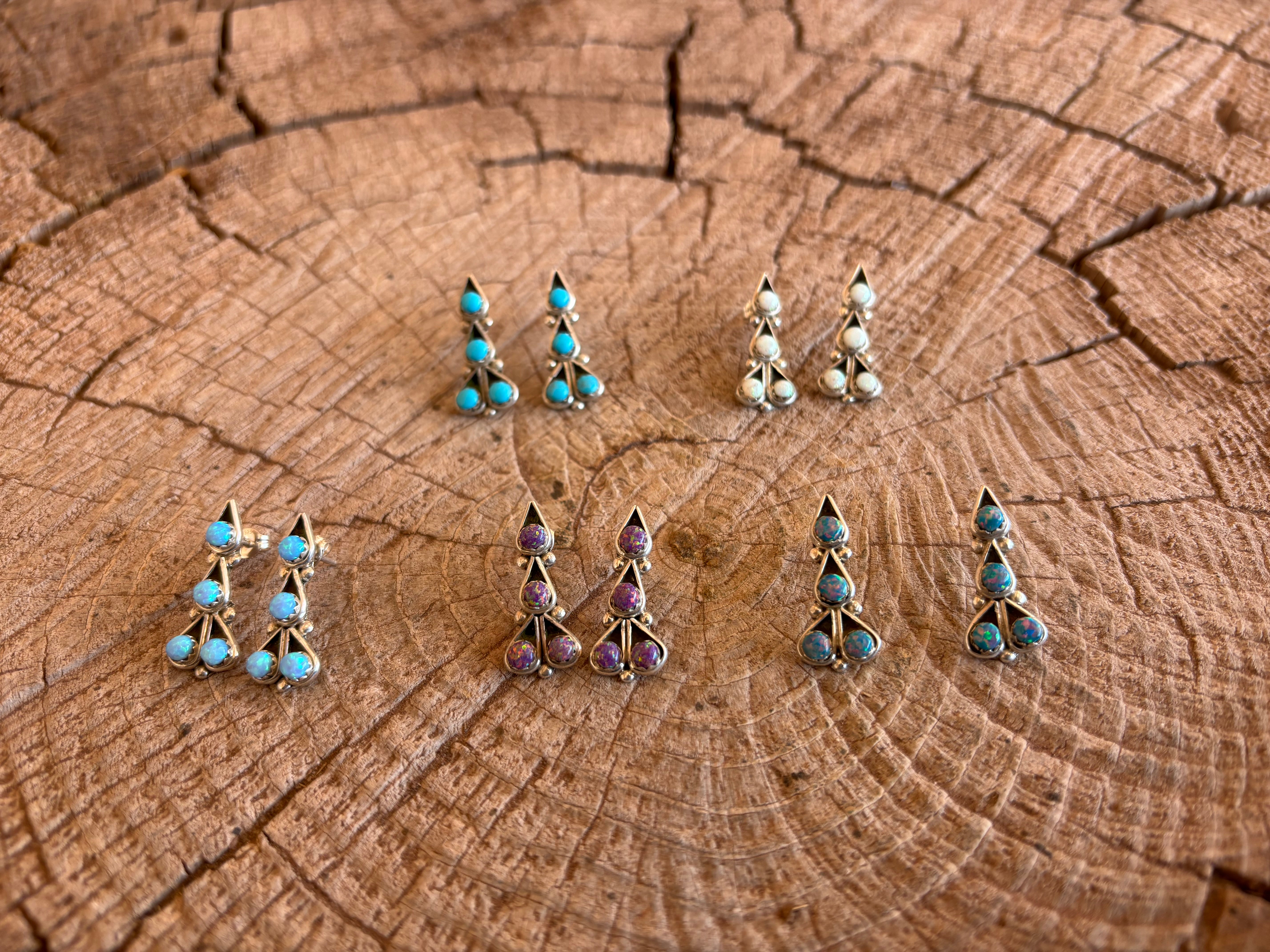 4 Stone Dangling Earring