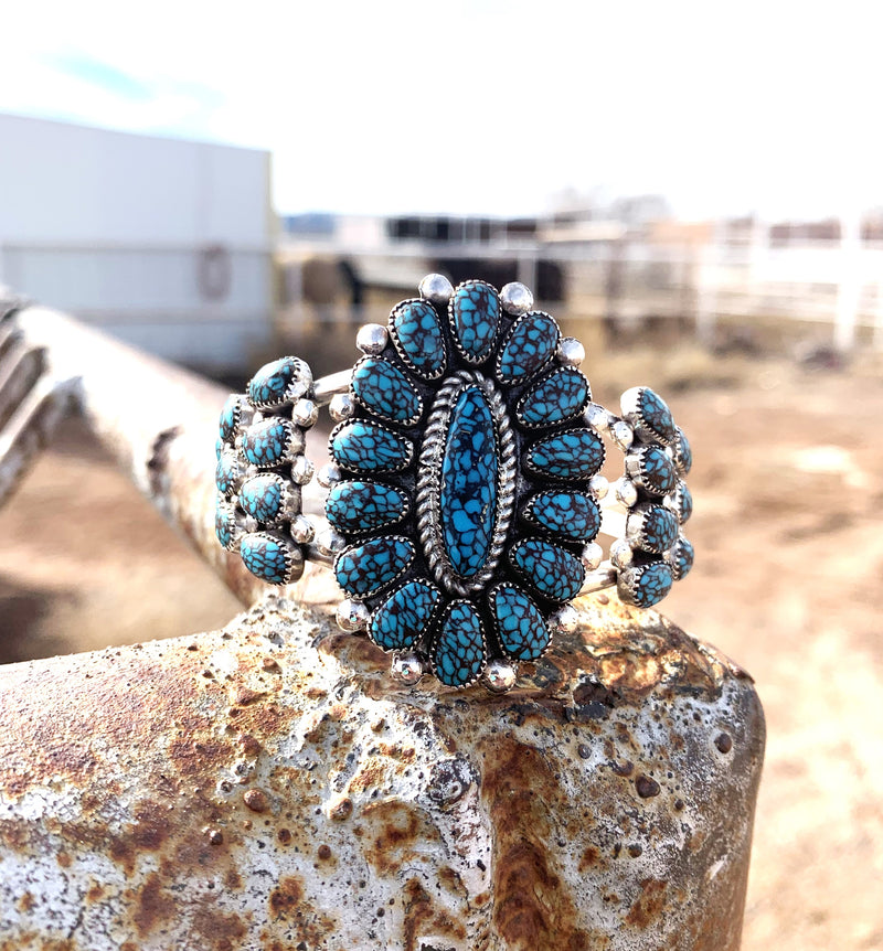 Egyptian Blue Turquoise Cluster Cuff