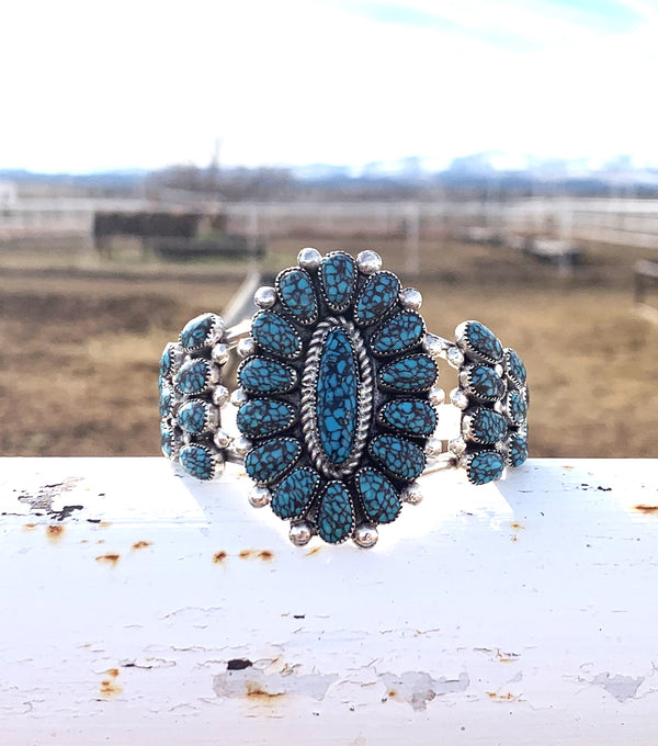 Egyptian Blue Turquoise Cluster Cuff