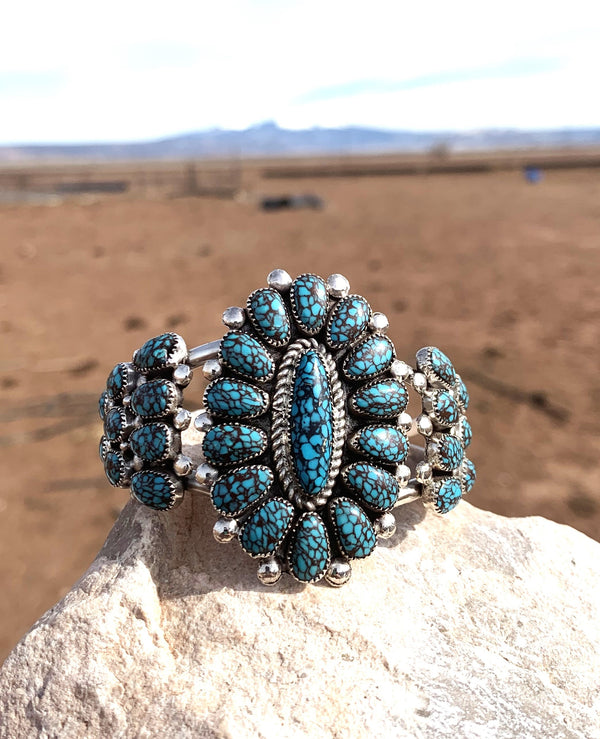 Egyptian Blue Turquoise Cluster Cuff