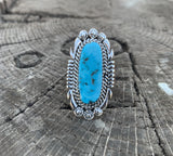 Etched Elongated Campitos Ring