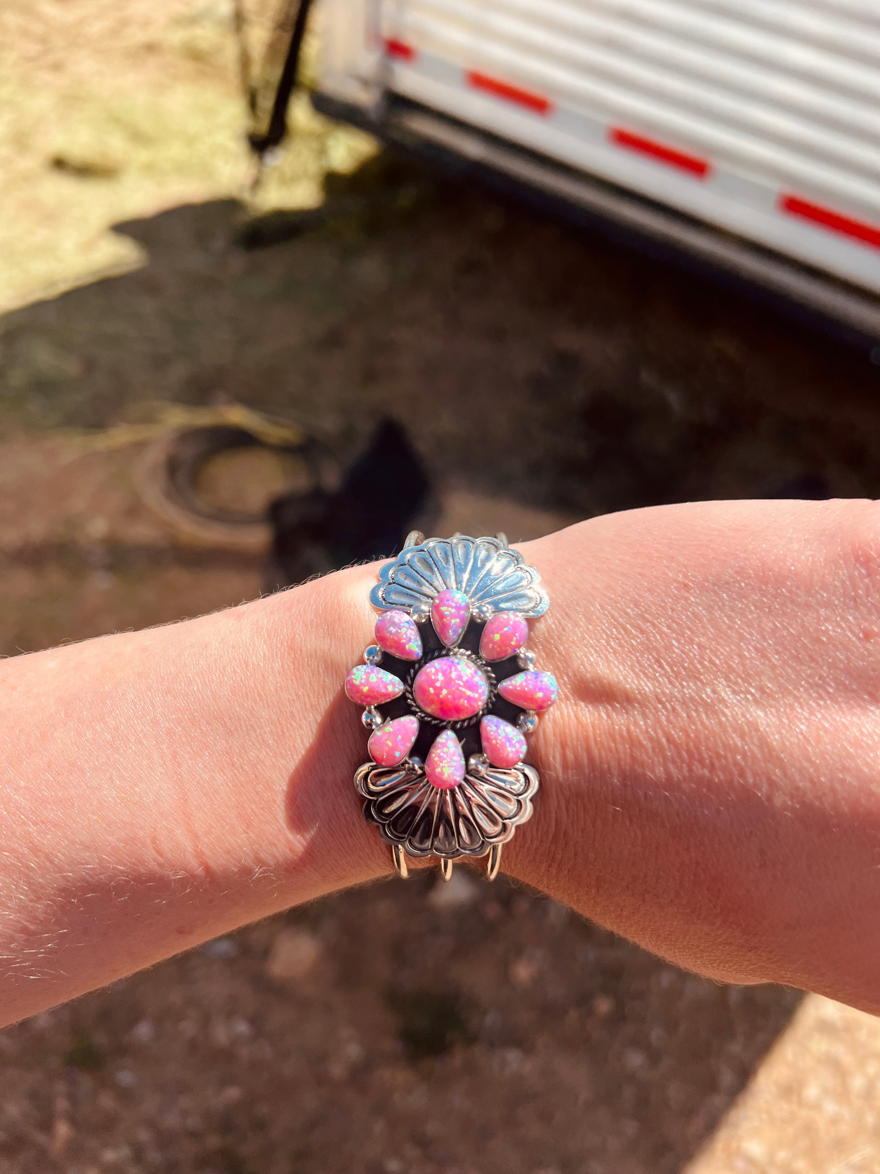 Cluster Cotton Candy Barbie Cuff