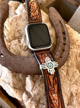 CHACO CANYON APPLE WATCH ACCESSORY INLAYED NEW MEXICO ZIA SYMBOL
