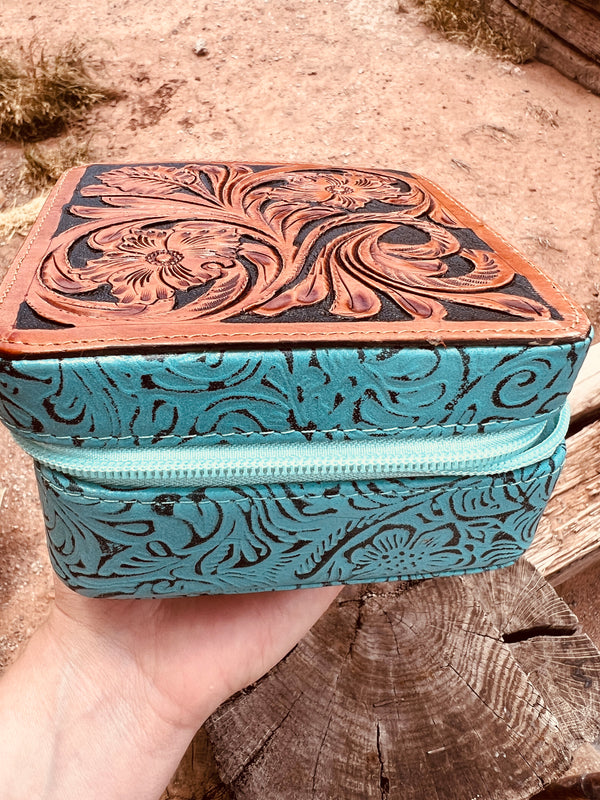 Chaco Jewelry Box with Tooled Leather Top