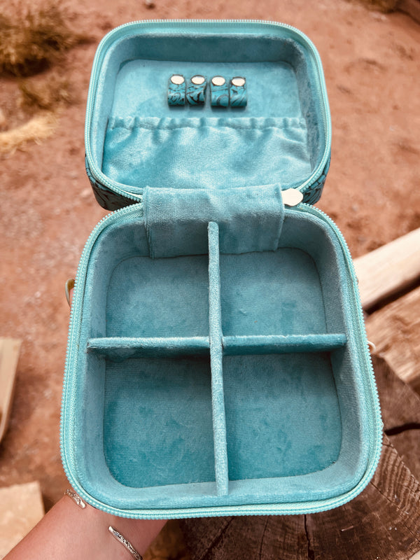 Chaco Jewelry Box with Tooled Leather Top