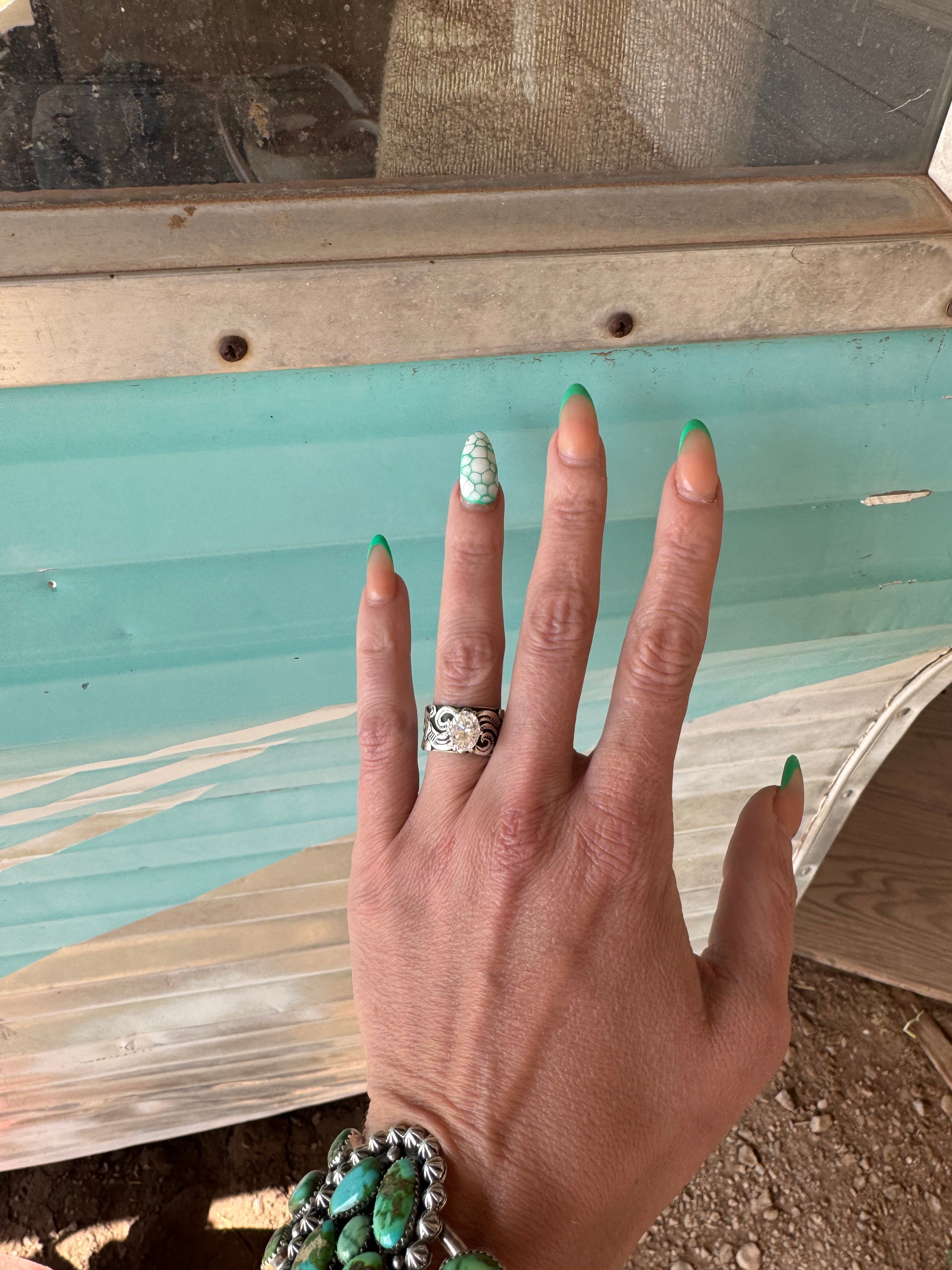 Totally Tooled Moissanite Sterling Silver RIng