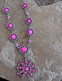 Desert sky and Fuchsia Dream Squash Necklace