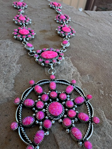 Desert sky and Fuchsia Dream Squash Necklace