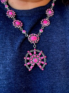 Desert sky and Fuchsia Dream Squash Necklace
