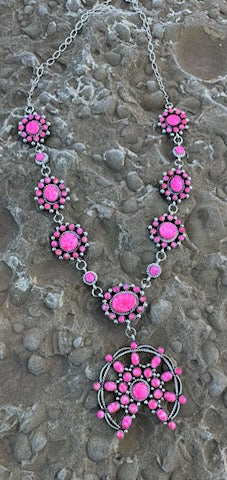 Desert sky and Fuchsia Dream Squash Necklace