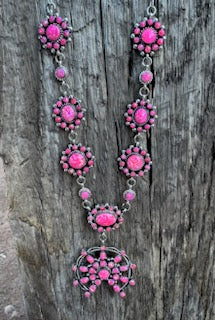 Desert sky and Fuchsia Dream Squash Necklace