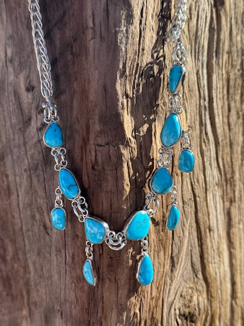 It's Raining Turquoise Necklace