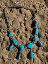 It's Raining Turquoise Necklace