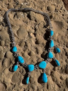 It's Raining Turquoise Necklace