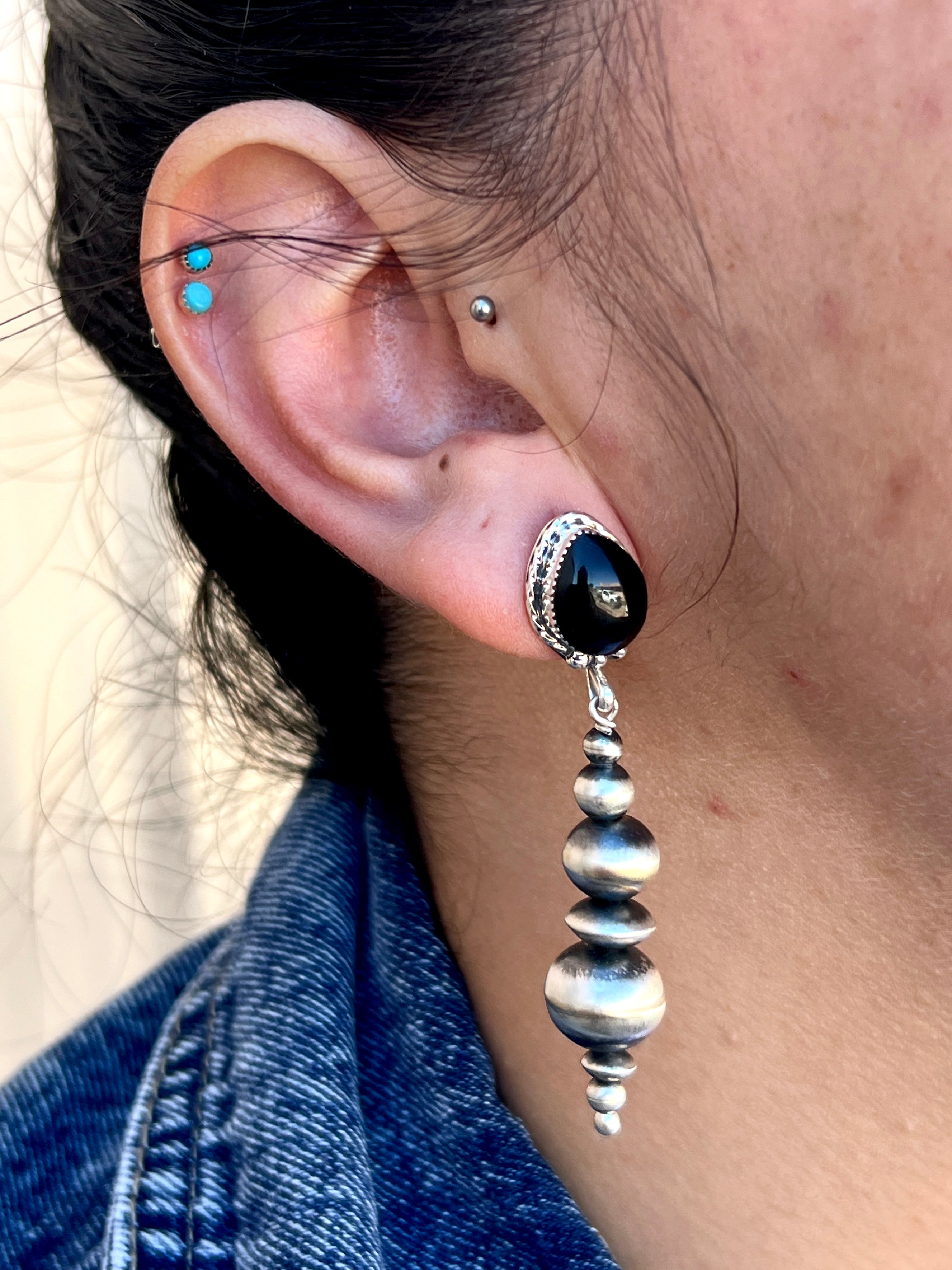 Grungy Girl Beaded Drop Earrings