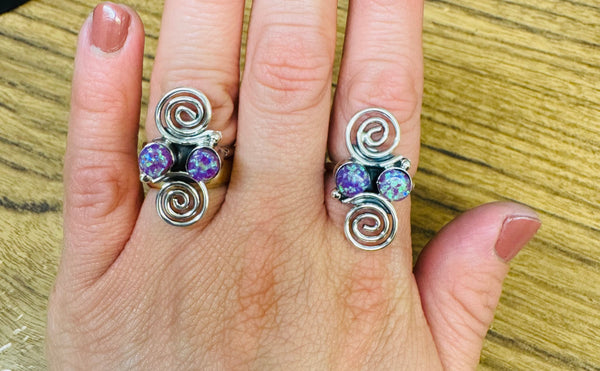 Double Swirl Opal Ring