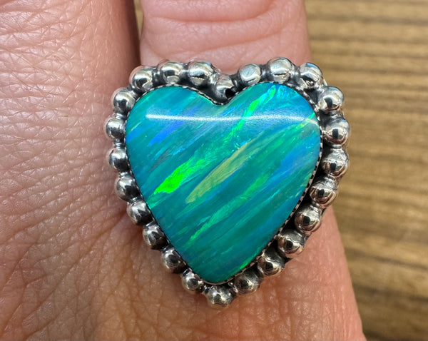 Emerald Spark Heart Ring