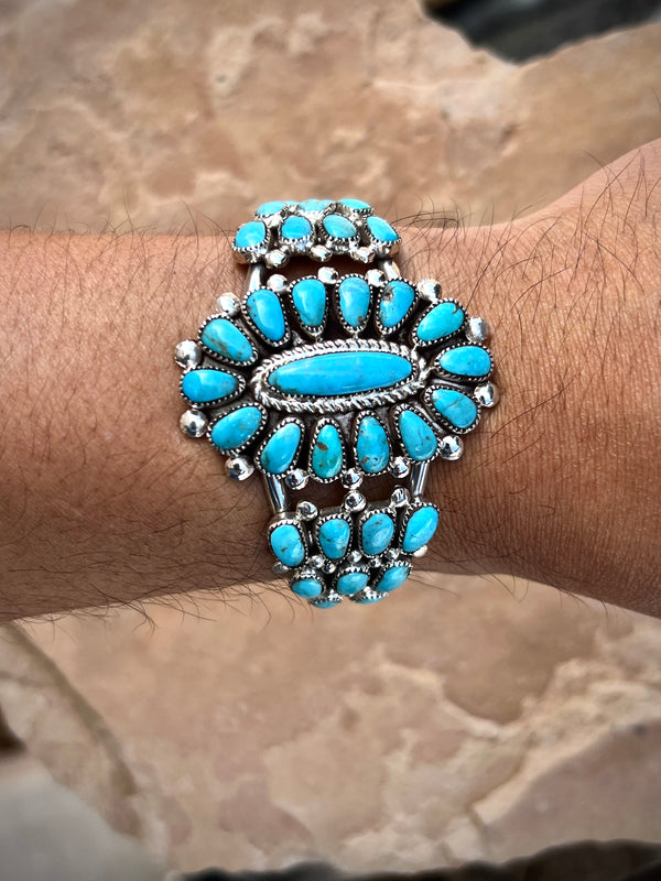 Zuni Cluster Cuff by Zuni Artist Lorraine Waatsa