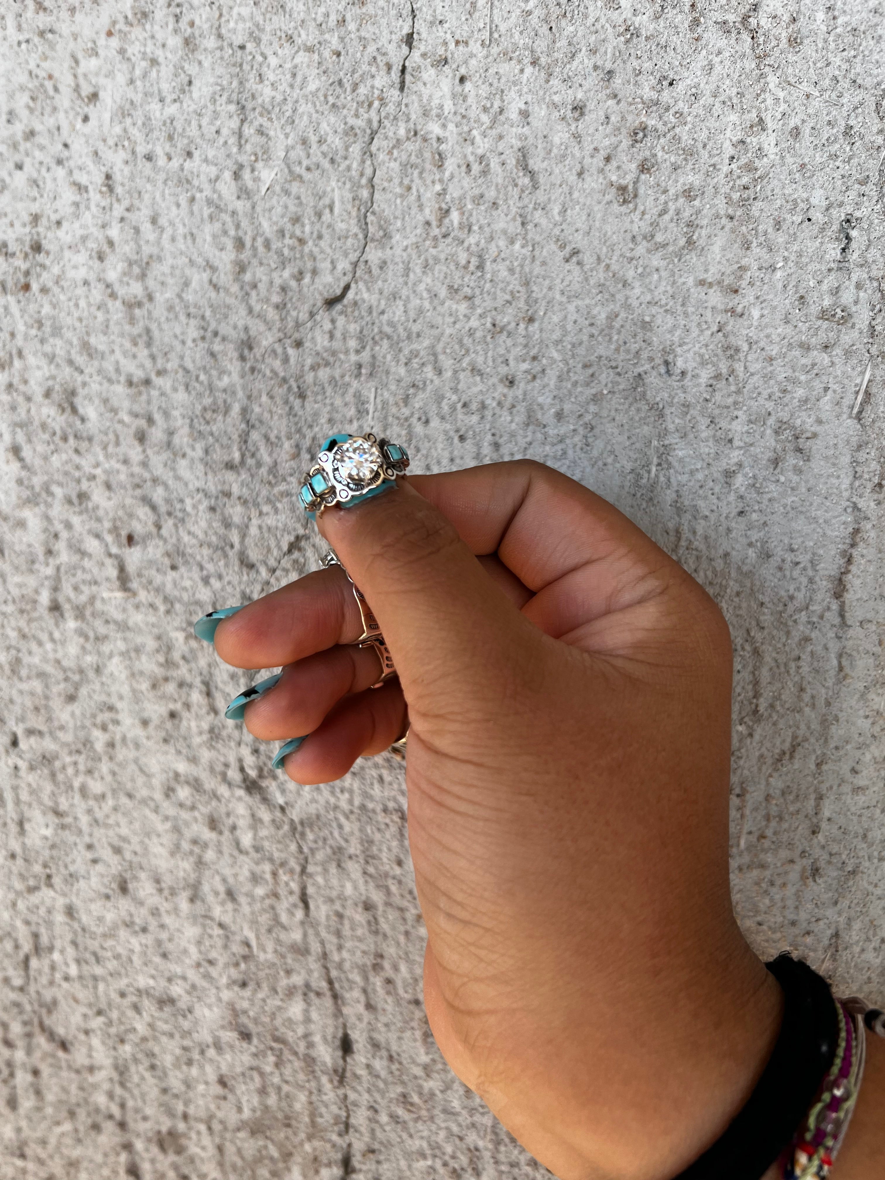 I'm in LOVE Moissanite and Turquoise Ring from the Charming Chaco Collection