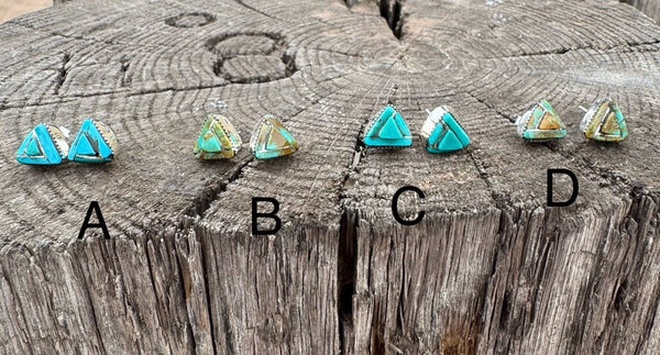 Turquoise Triangle Stud Earring