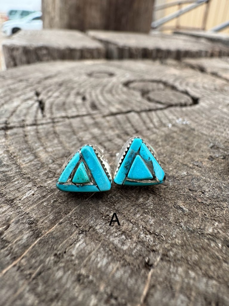 Turquoise Triangle Stud Earring