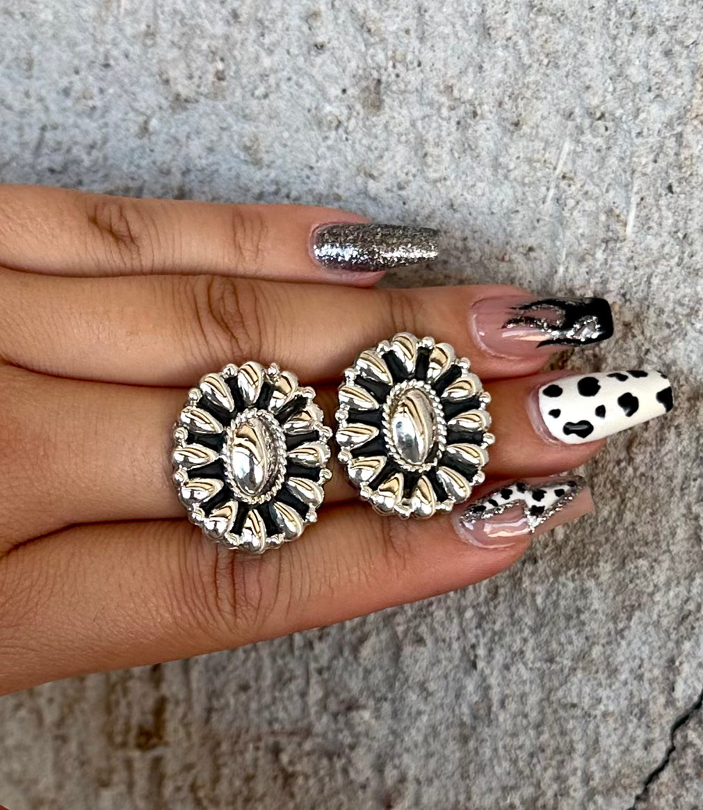 You Need Me Sterling Silver Cluster Earrings