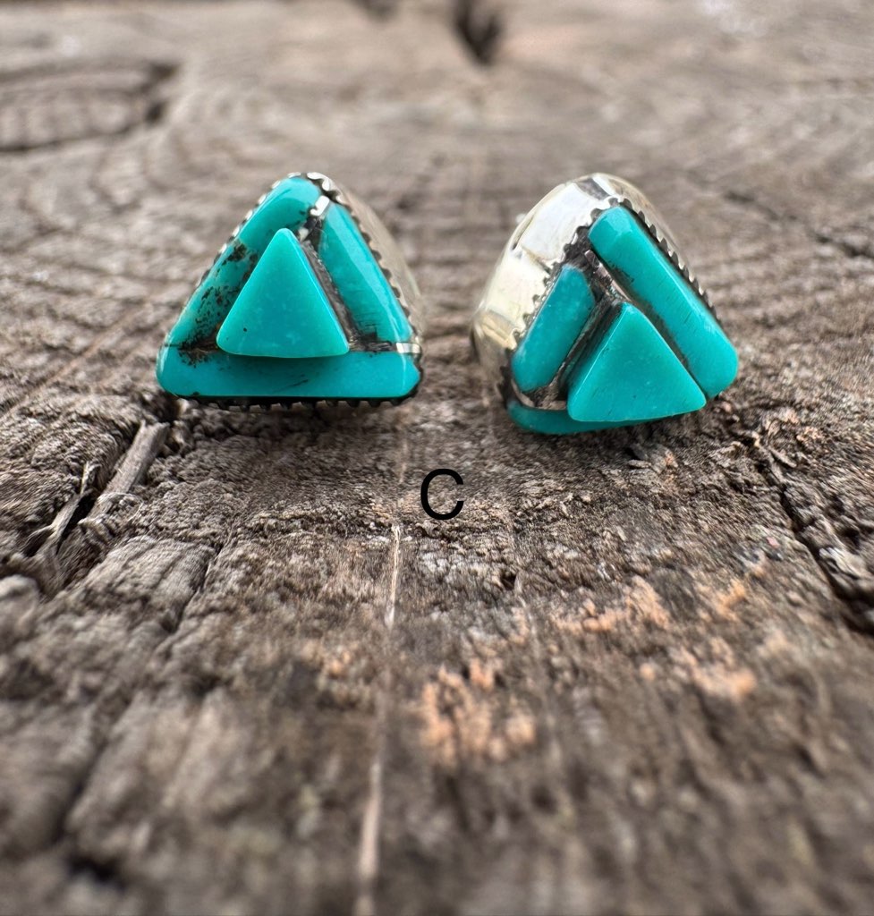 Turquoise Triangle Stud Earring