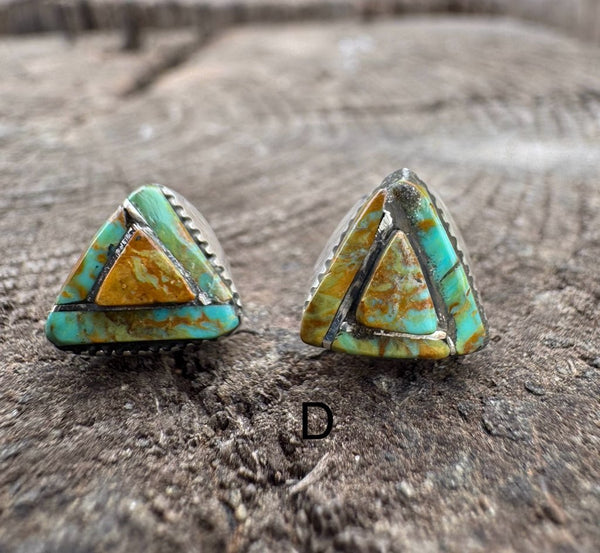 Turquoise Triangle Stud Earring