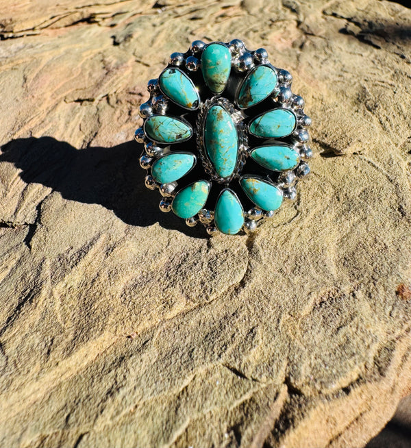 Desert Sky Turquoise Cluster Ring