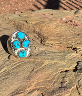 Mens Turquoise Cluster Ring