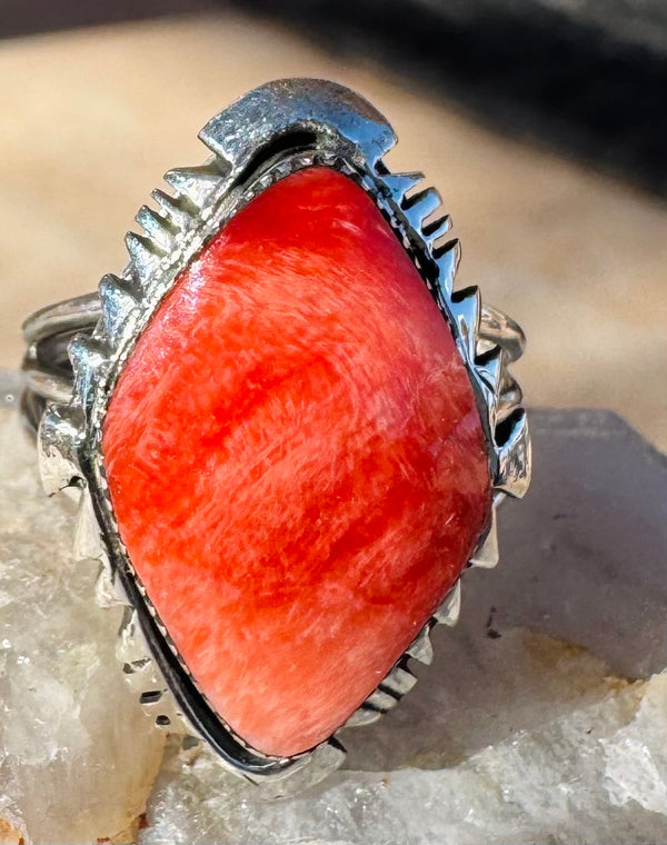 Red Oyster Shell Ring