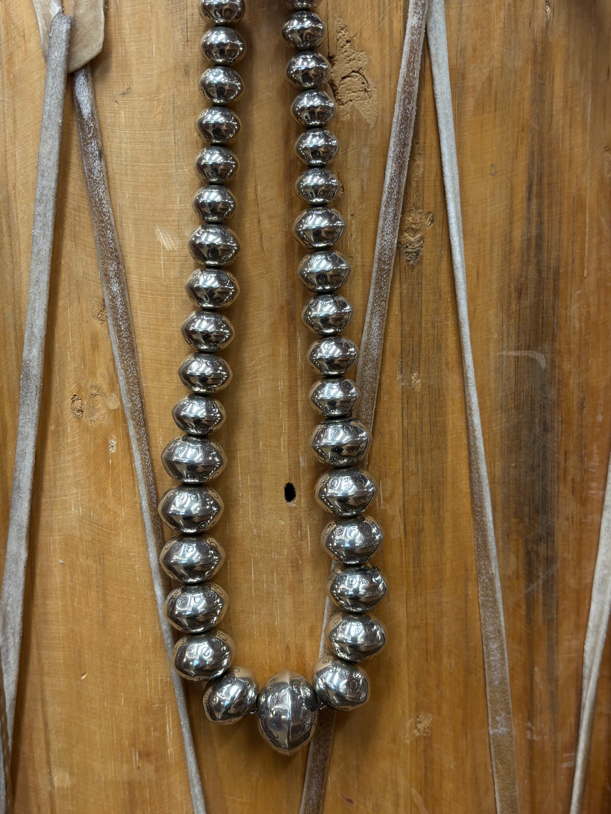 Graduated Handmade Stamped Navajo Pearls