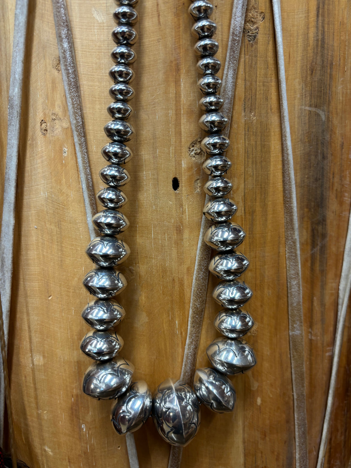 Stamped Handmade Graduated Navajo Pearls
