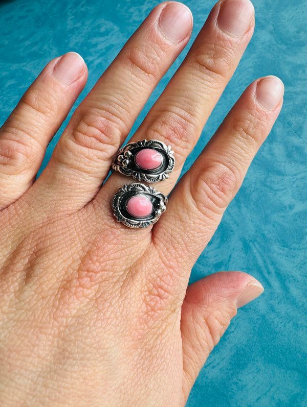 Pink Shell Double Oval Ring