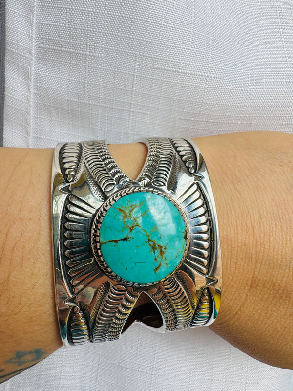 Round Turquoise Cuff