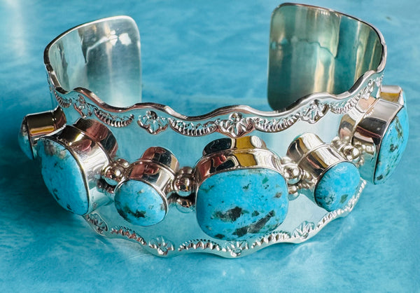 Ruffle edge Turquoise Cuff