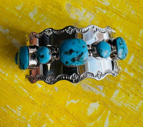 Ruffle edge Turquoise Cuff