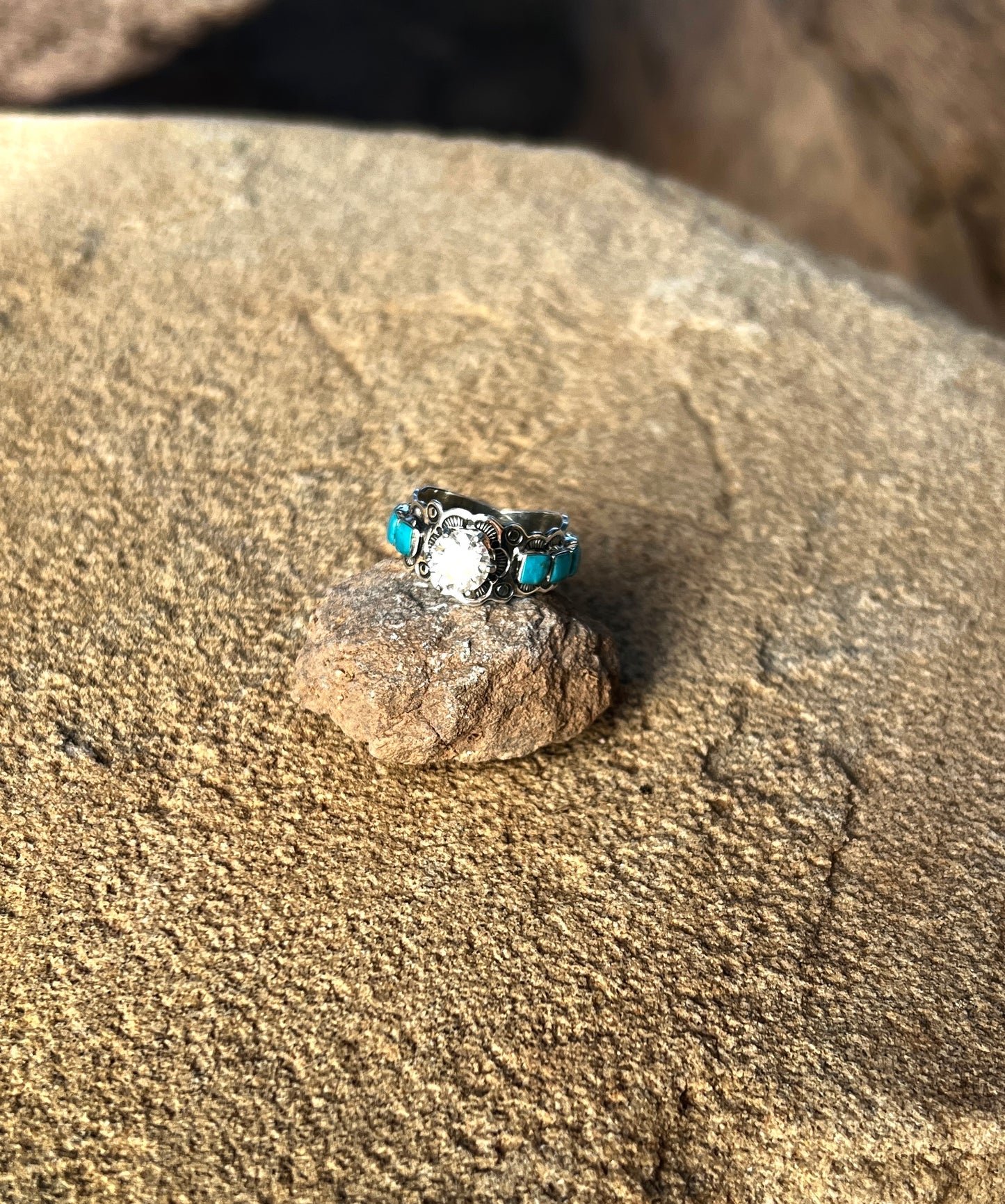 I'm in LOVE Moissanite and Turquoise Ring from the Charming Chaco Collection