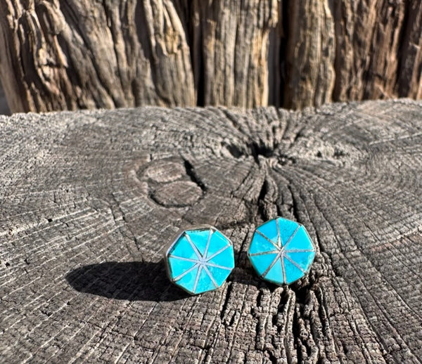 Octagon Turquoise Stud earring