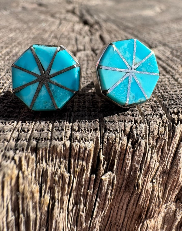 Octagon Turquoise Stud earring