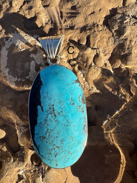 Giant Oval Turquoise Pendant