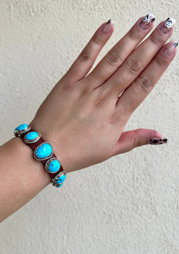 Wrap Me In Turquoise Leather Bracelet