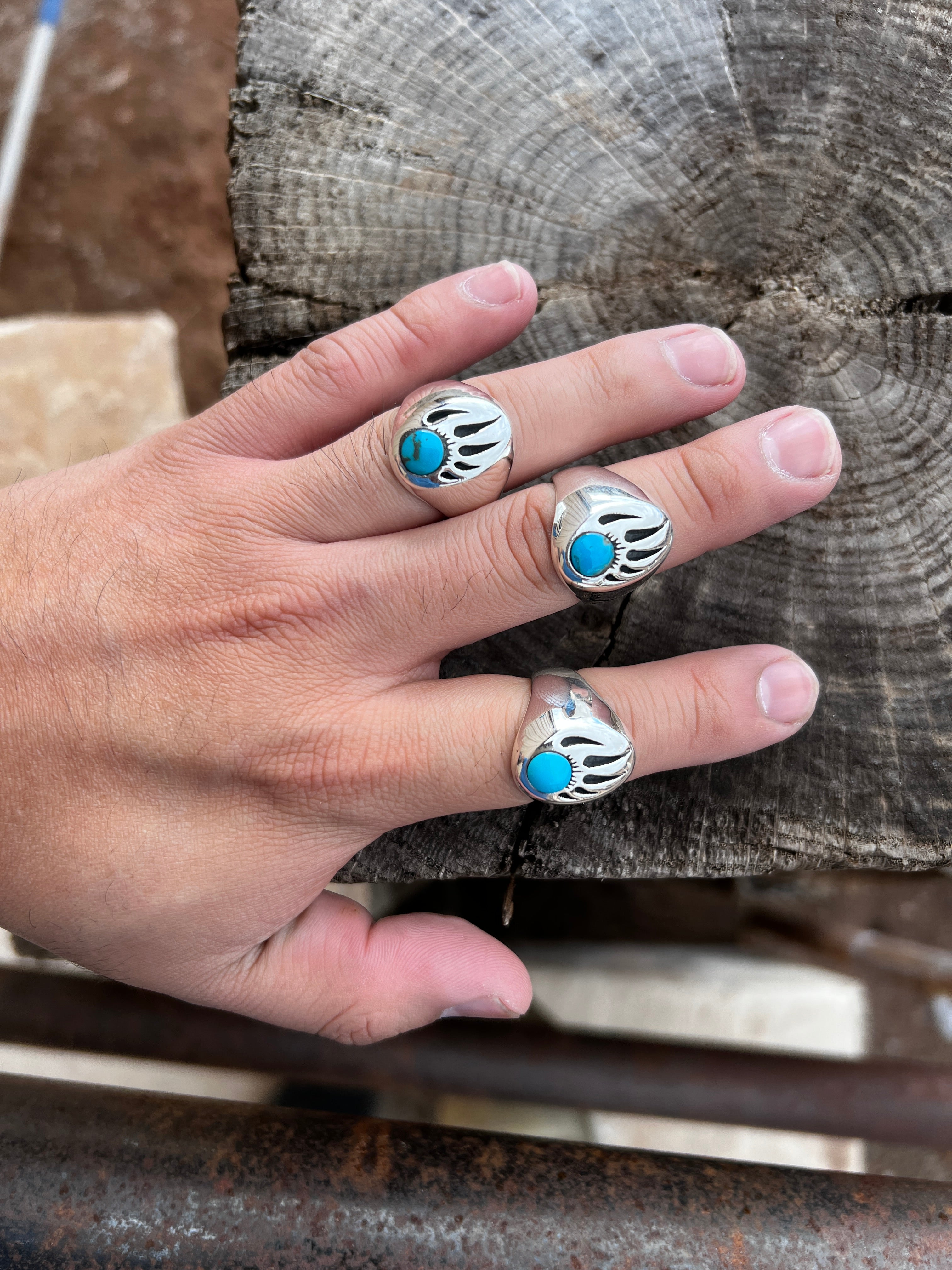 Bear Claw Turquoise Men's Ring