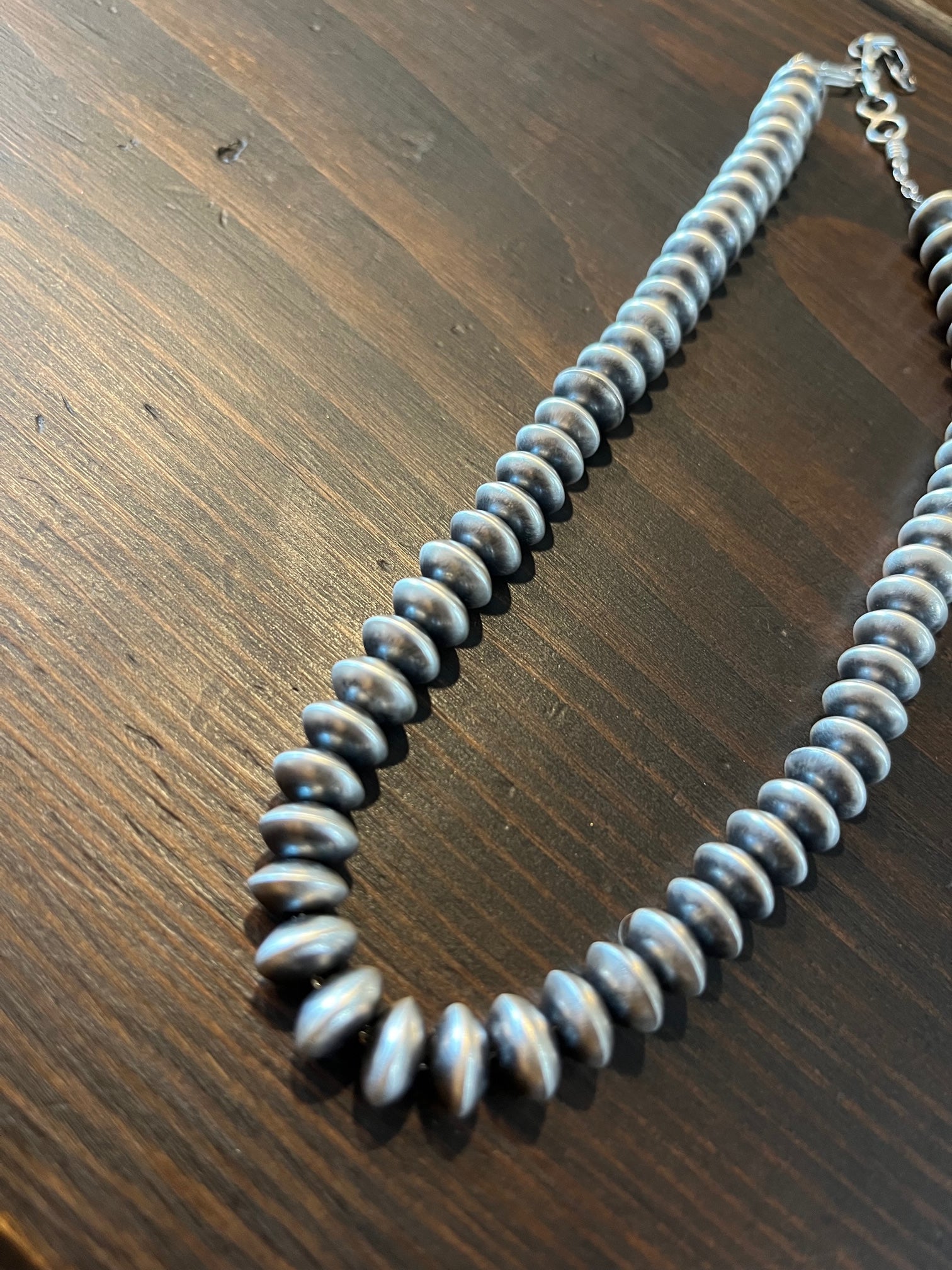 16" HANDMADE NAVAJO PEARL SAUCER BEAD NECKLACE