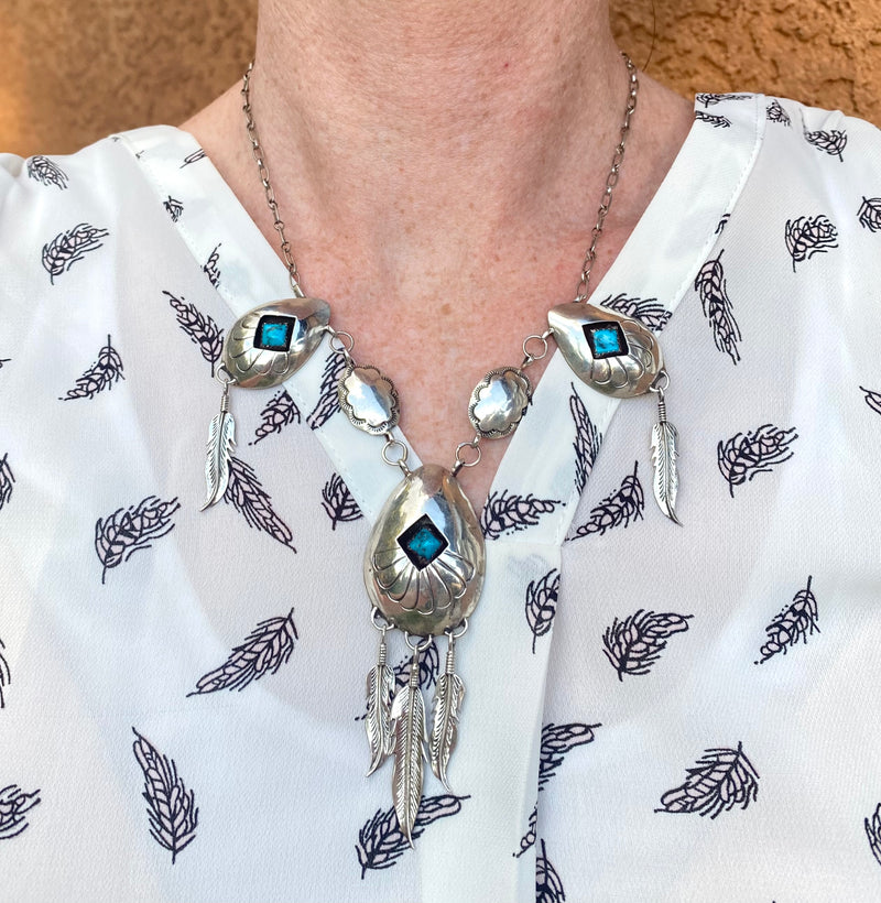 Hanging Feathers Necklace From The Rodgers Collection